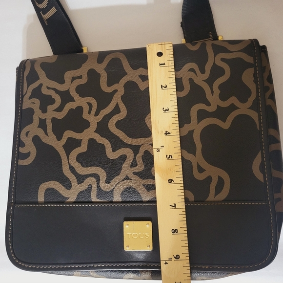 Tous Brown Pebbled Leather Crossbody Bag - Messenger Medium 11 X9.5 X3 See Pics - Picture 12 of 15